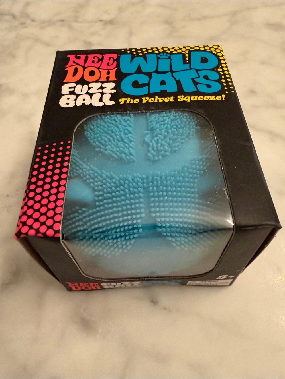 NWT NEE DOH VIRAL FUZZ Ball WILD CATS- Blue Velvet Squeeze